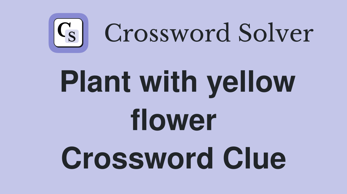 Plant with yellow flower Crossword Clue Answers Crossword Solver